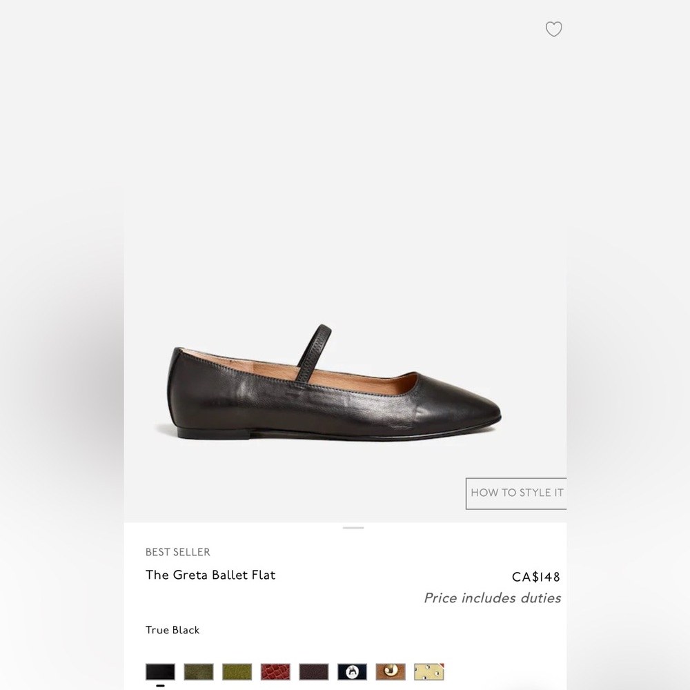 Madewell Greta Ballet Flat in Black